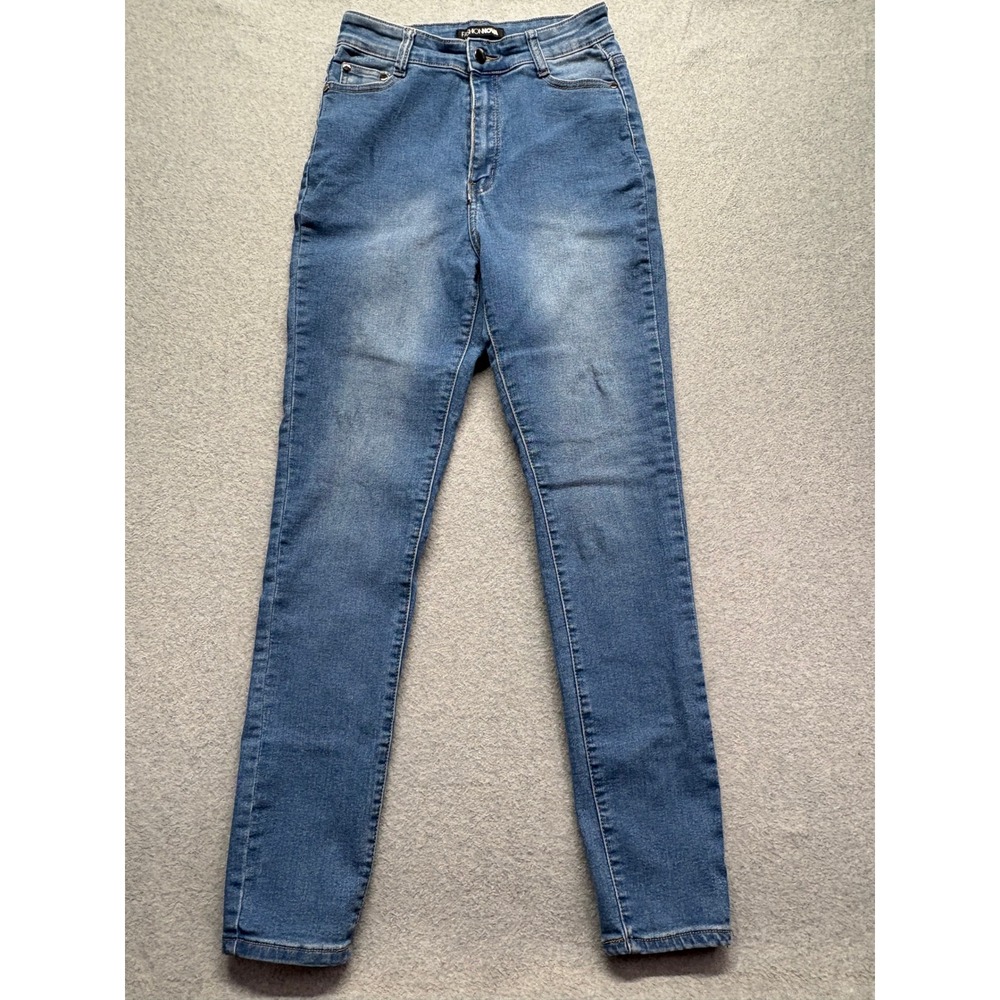 Fashion Nova High‎ Waisted Skinny Jeans Blue Medium Wash Size 9 Stretch Denim